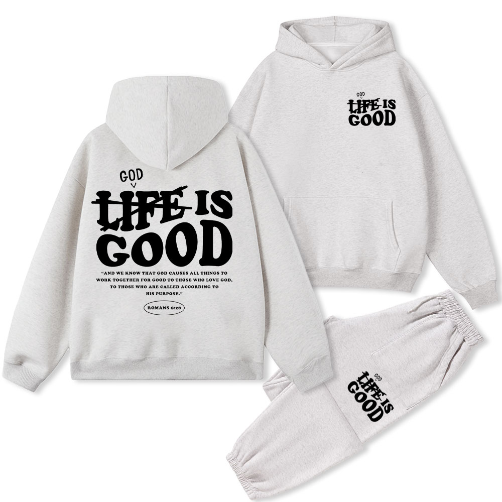 God Is Good Christian Fleece Hoodie Set