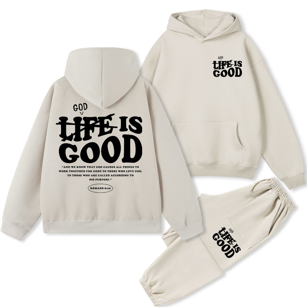 God Is Good Christian Fleece Hoodie Set