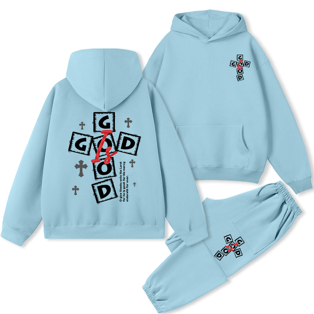 God Is Good Christian Fleece Hoodie Set