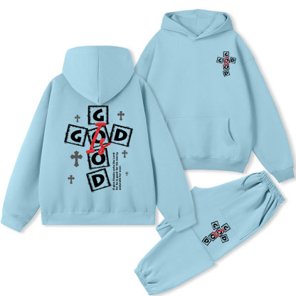 God Is Good Christian Fleece Hoodie Set