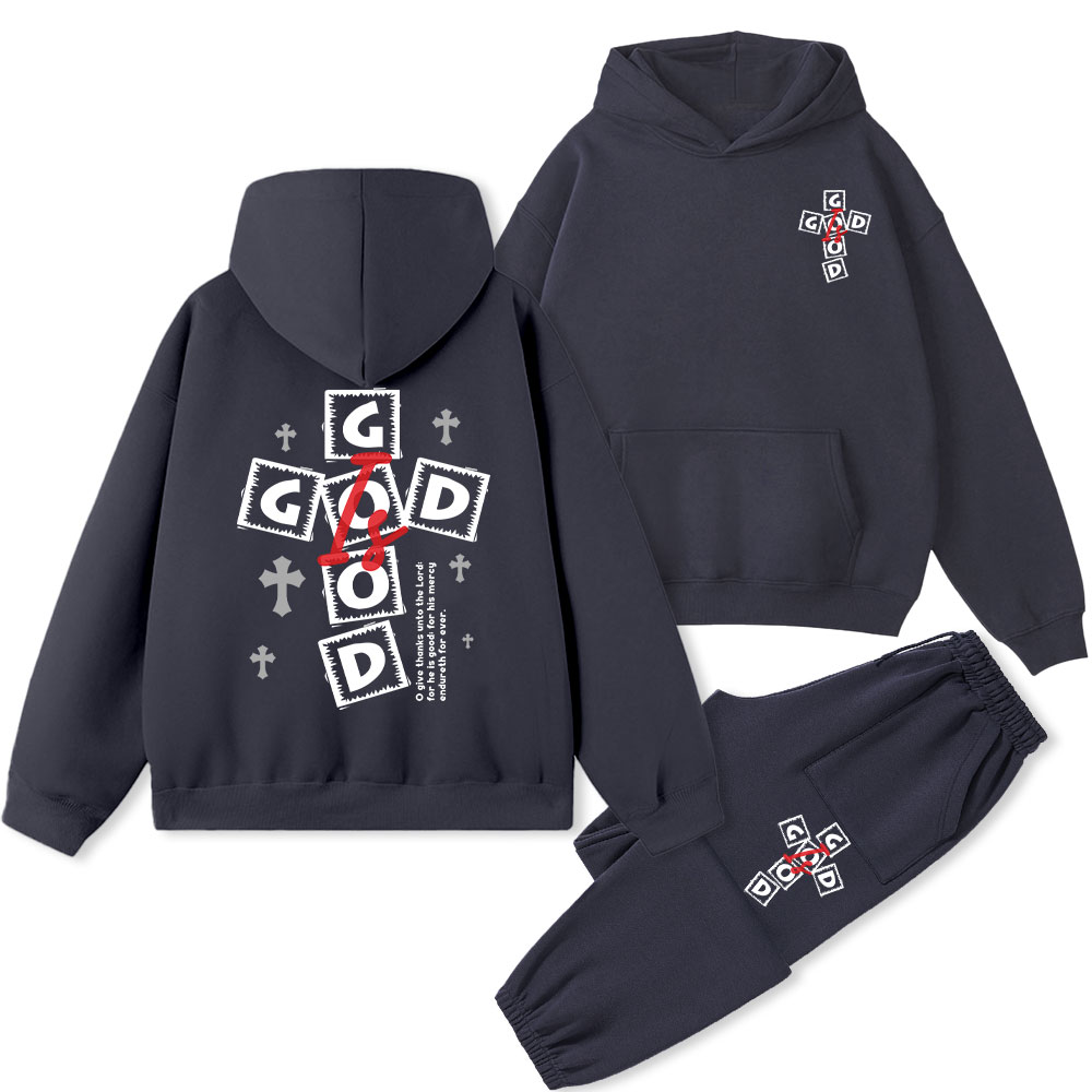 God Is Good Christian Fleece Hoodie Set