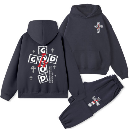 God Is Good Christian Fleece Hoodie Set
