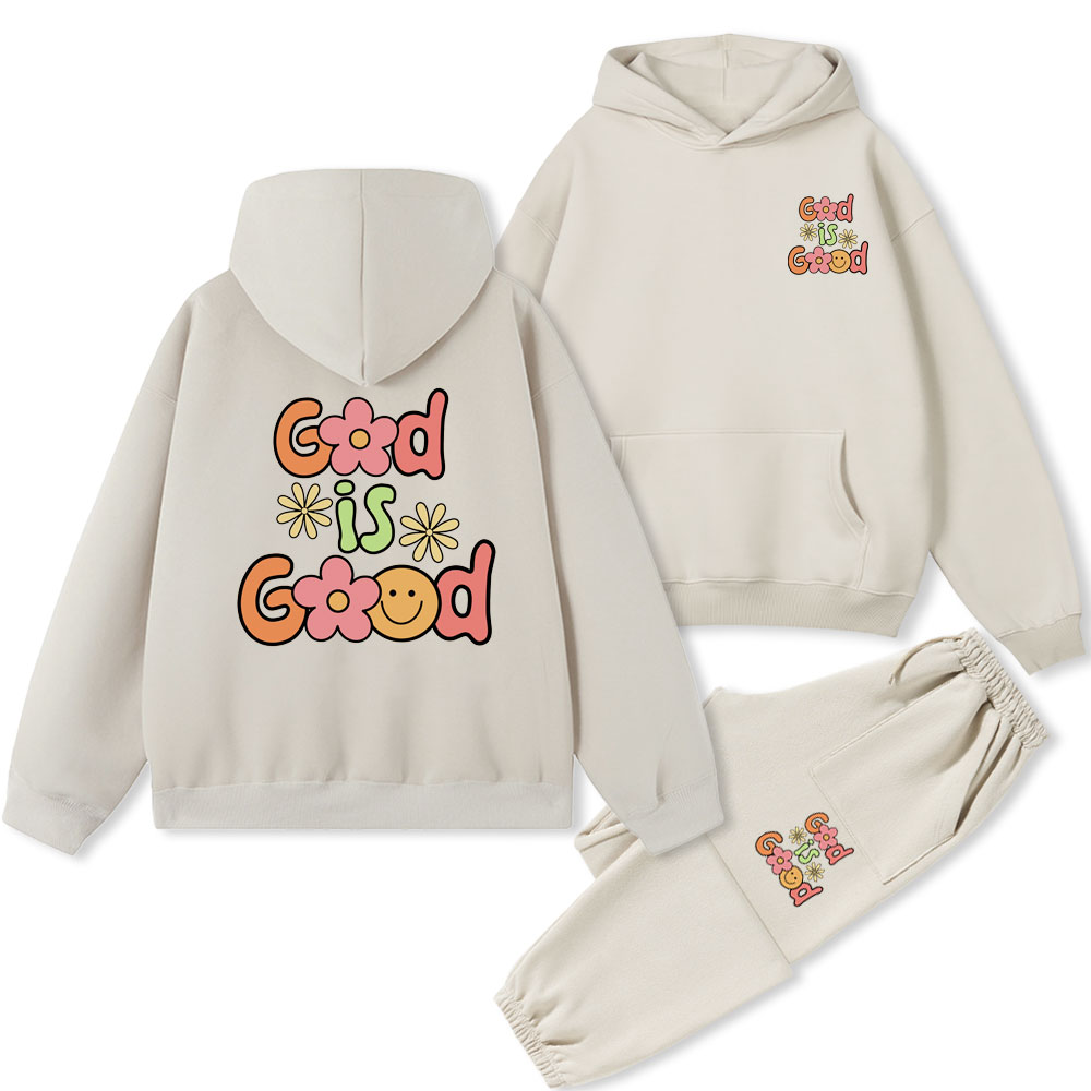 God Is Good Christian Fleece Hoodie Set