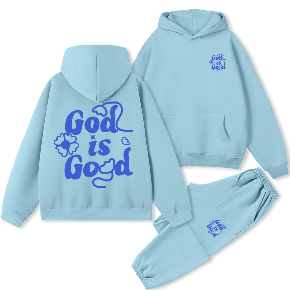 God Is Good Christian Fleece Hoodie Set