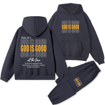 God Is Good Christian Fleece Hoodie Set