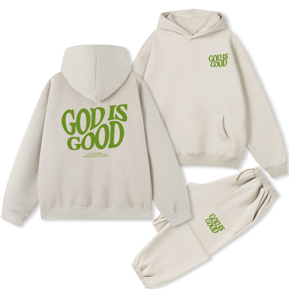 God Is Good Christian Fleece Hoodie Set