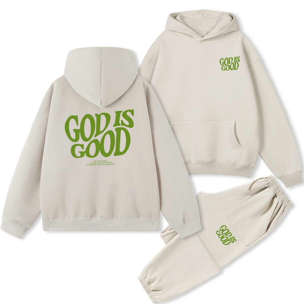 God Is Good Christian Fleece Hoodie Set