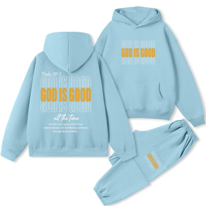 God Is Good Christian Fleece Hoodie Set