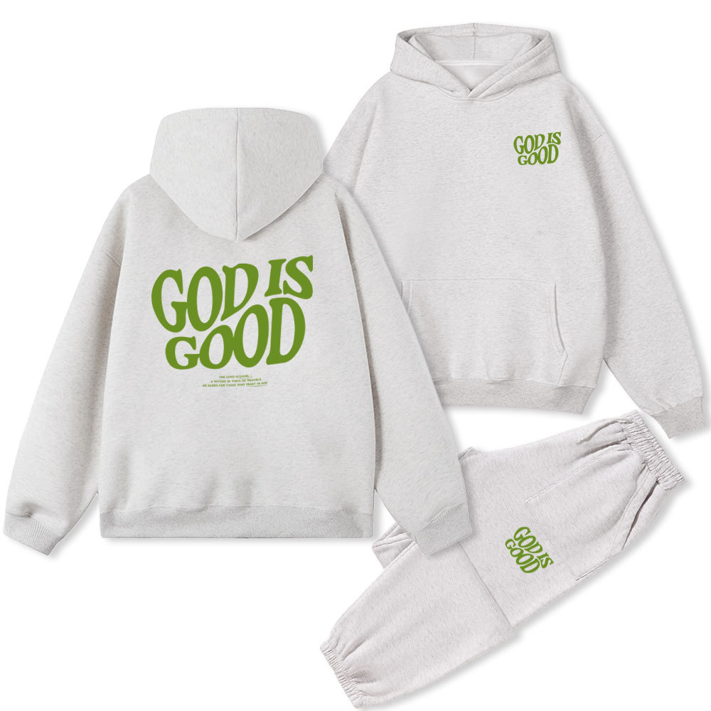 God Is Good Christian Fleece Hoodie Set