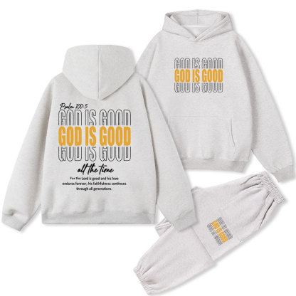 God Is Good Christian Fleece Hoodie Set