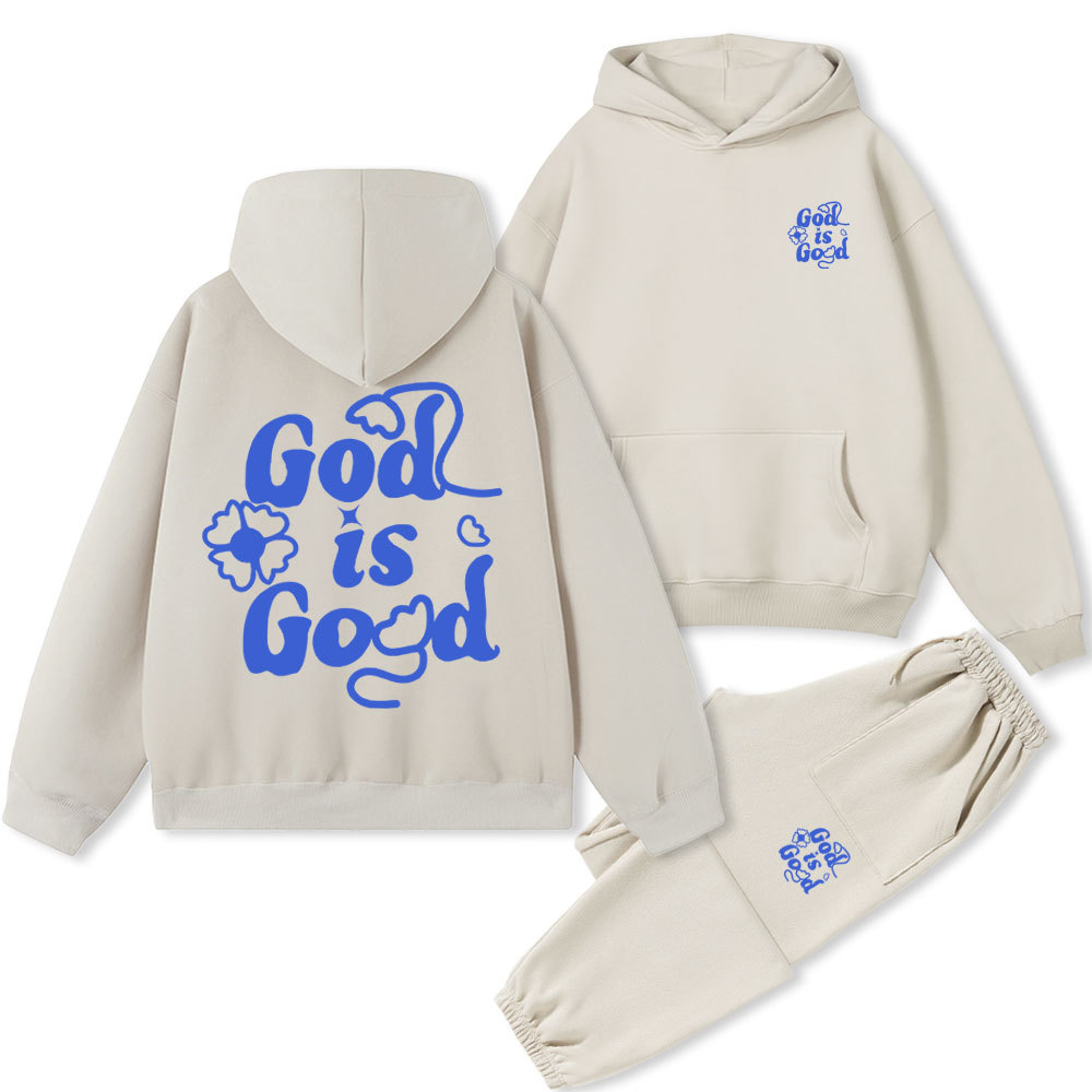 God Is Good Christian Fleece Hoodie Set