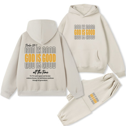 God Is Good Christian Fleece Hoodie Set