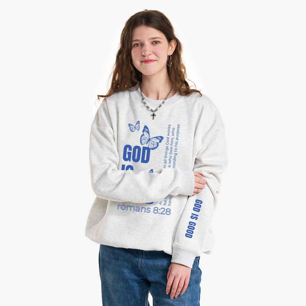 God Is Good Christian Fleece Sweatshirt