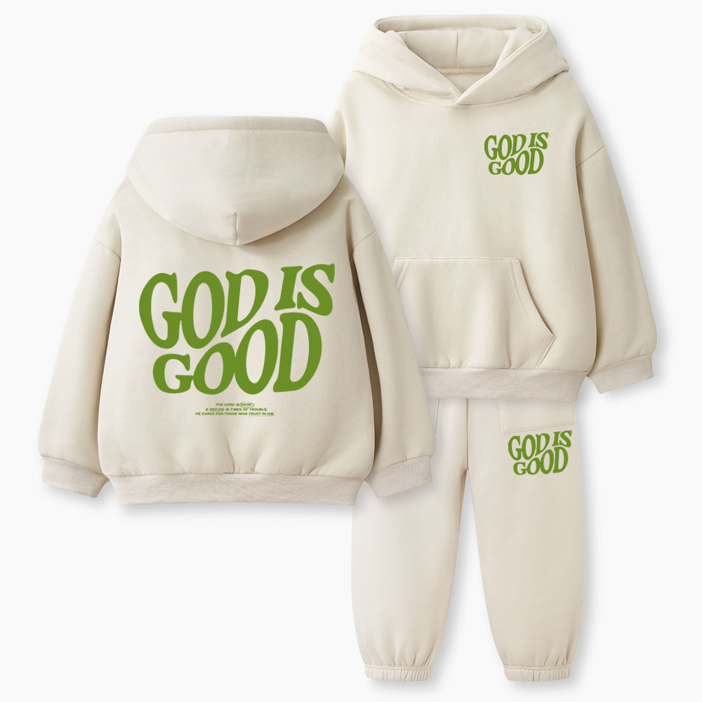 God Is Good Christian Kid Fleece Hoodie Set