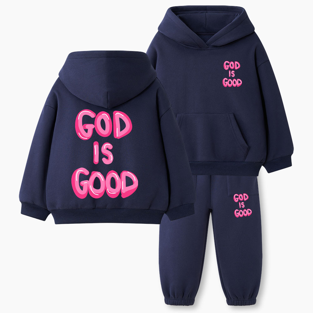 God Is Good Christian Kid Fleece Hoodie Set