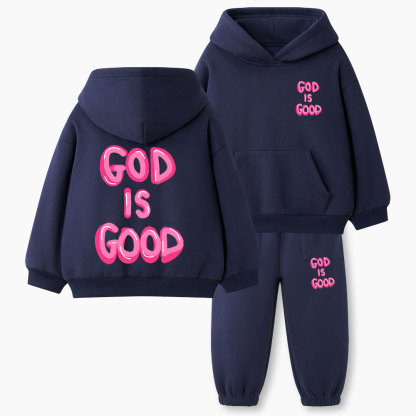 God Is Good Christian Kid Fleece Hoodie Set