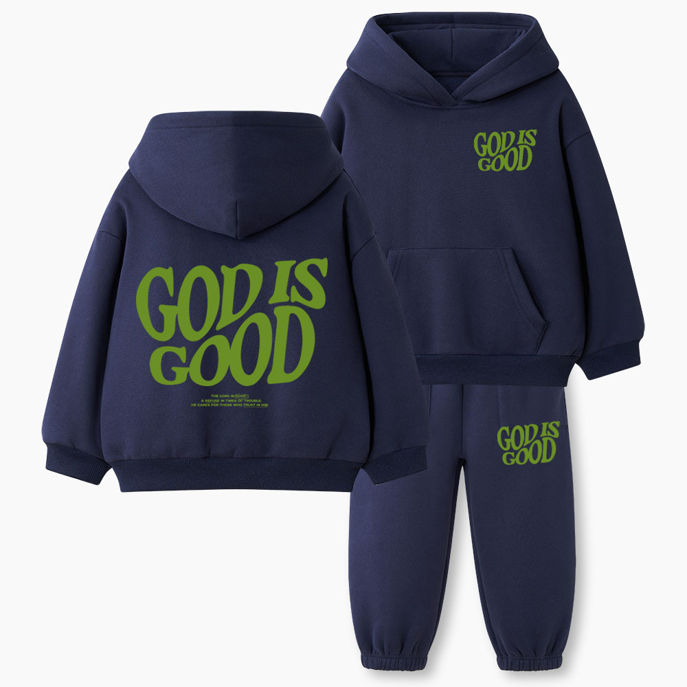 God Is Good Christian Kid Fleece Hoodie Set