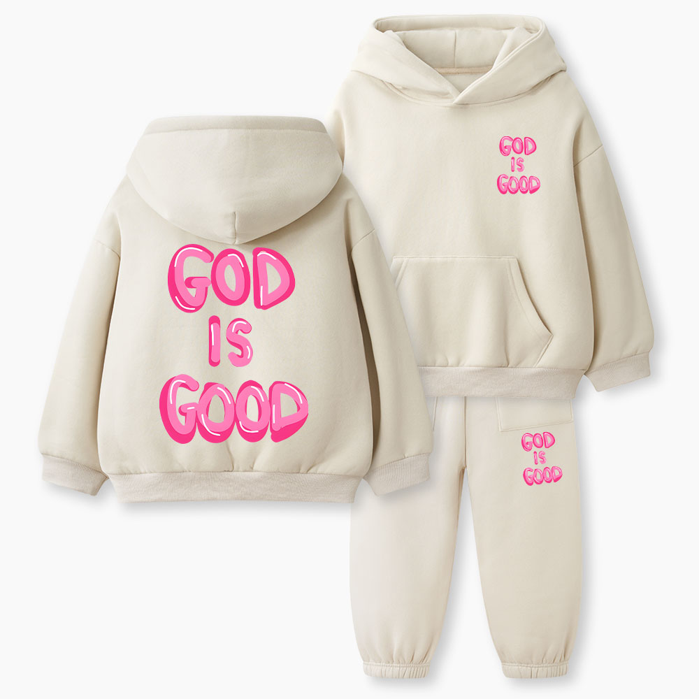 God Is Good Christian Kid Fleece Hoodie Set
