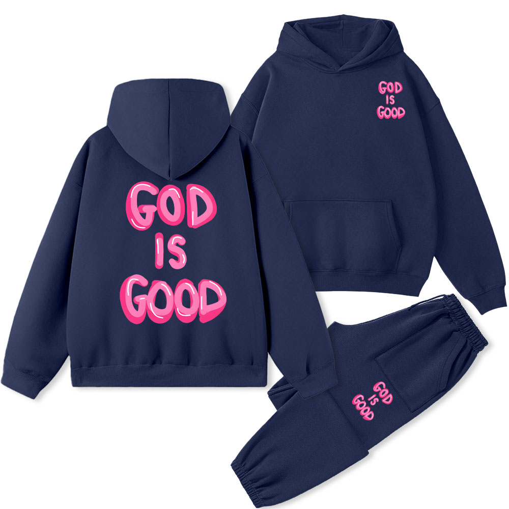 God Is Good Christian Premium Fleece Hoodie Set Sale - GuidingCross