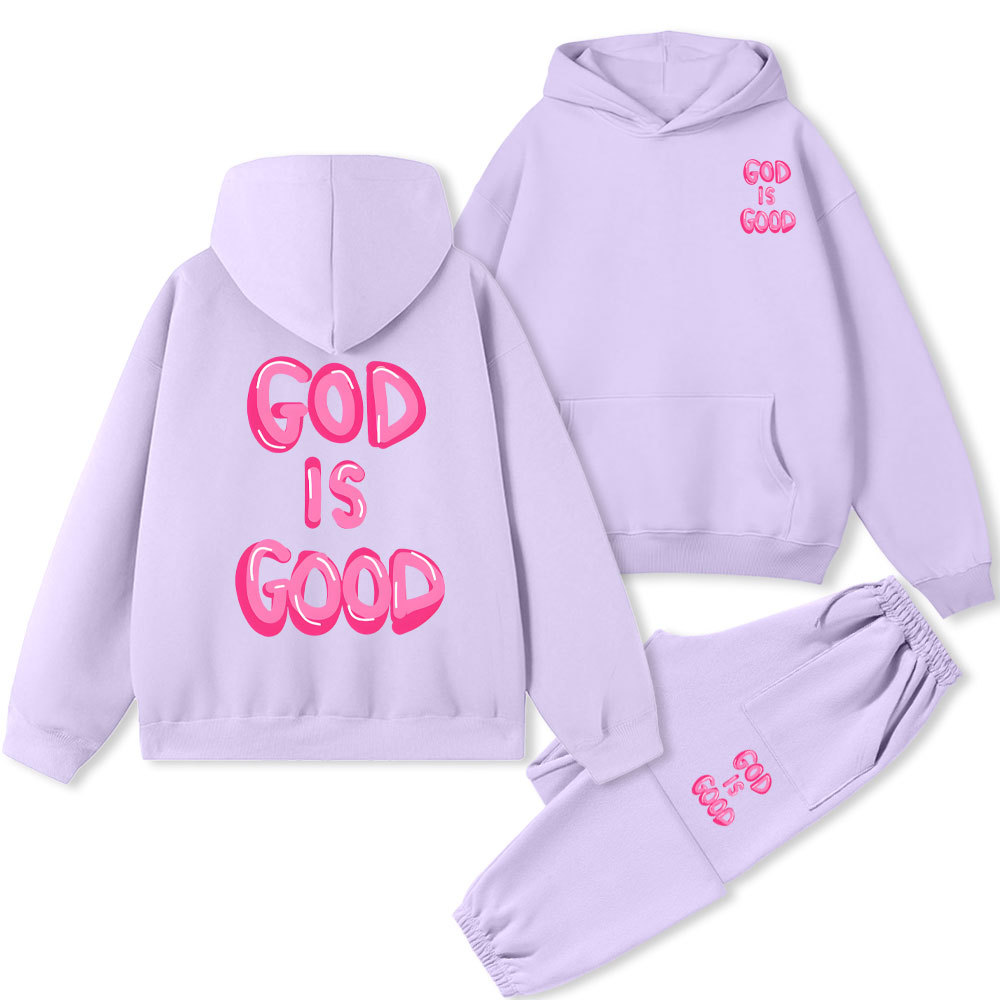 God Is Good Christian Premium Fleece Hoodie Set Sale - GuidingCross