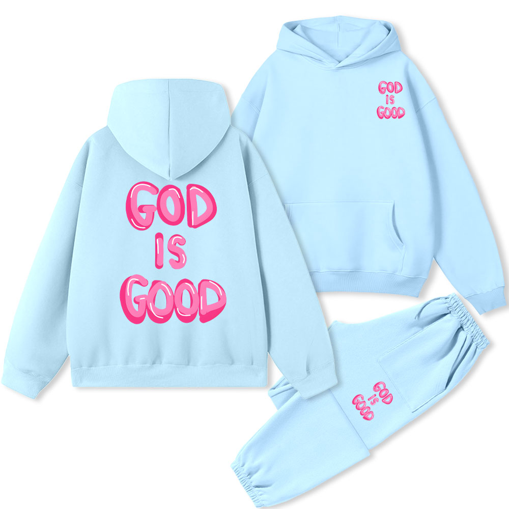 God Is Good Christian Premium Fleece Hoodie Set Sale - GuidingCross