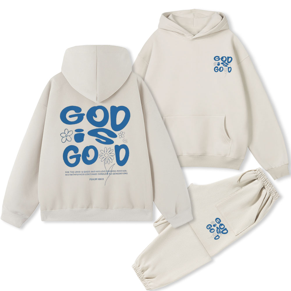 God Is Good Christian Premium Fleece Hoodie Set