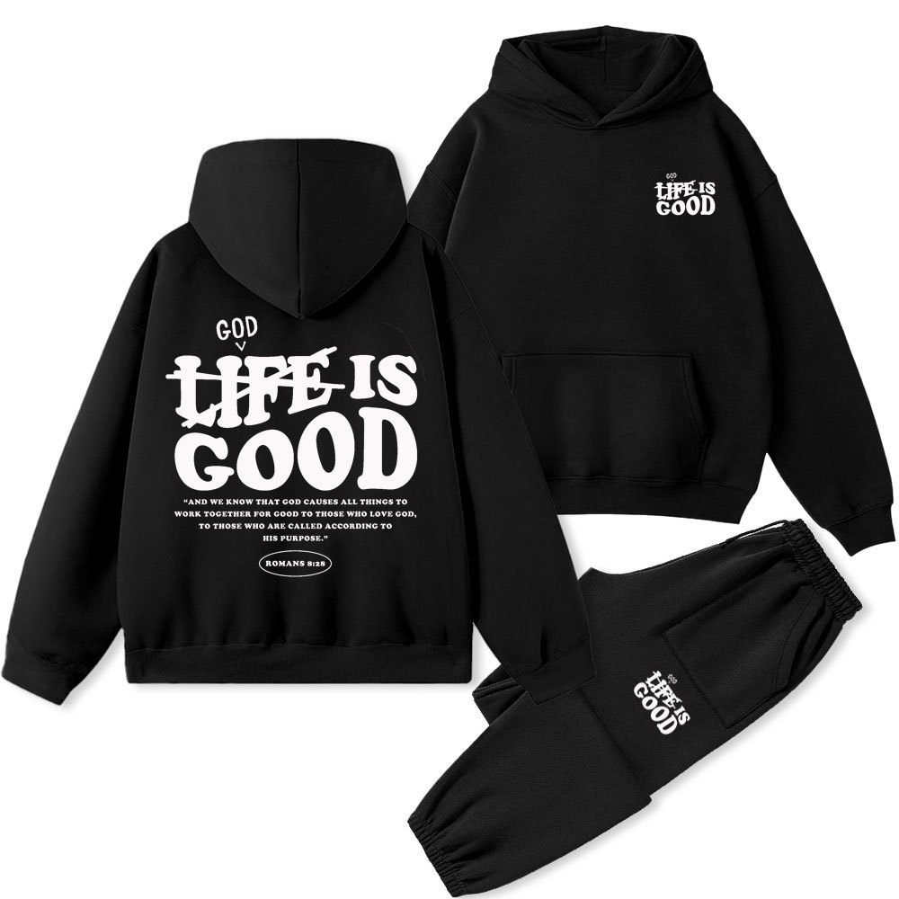 God Is Good Christian Premium Fleece Hoodie Set