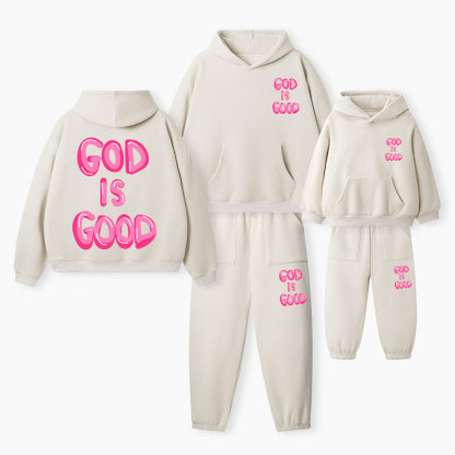 God Is Good Christian Premium Matching Fleece Hoodie Set