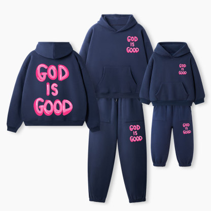 God Is Good Christian Premium Matching Fleece Hoodie Set