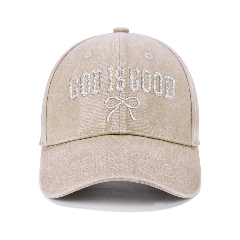 God Is Good Christian Washed Hat