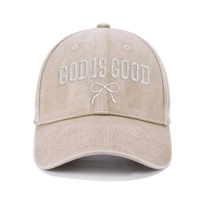 God Is Good Christian Washed Hat