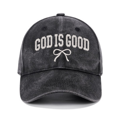 God Is Good Christian Washed Hat
