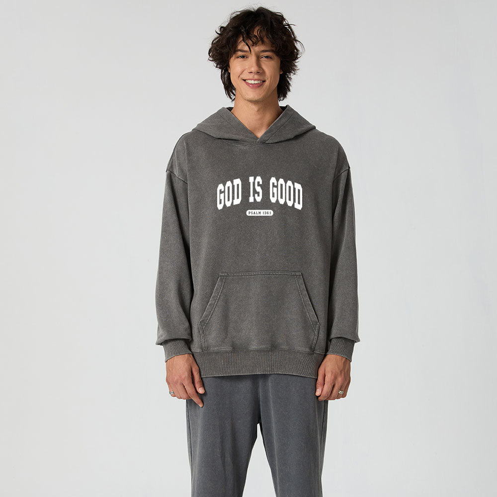 God Is Good Christian Washed Hoodie