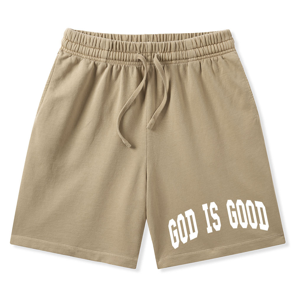 God Is Good Christian Washed Shorts
