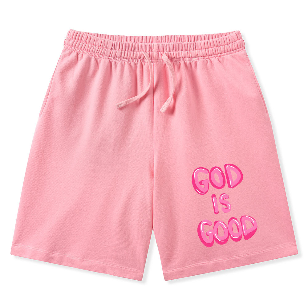 God Is Good Christian Washed Shorts