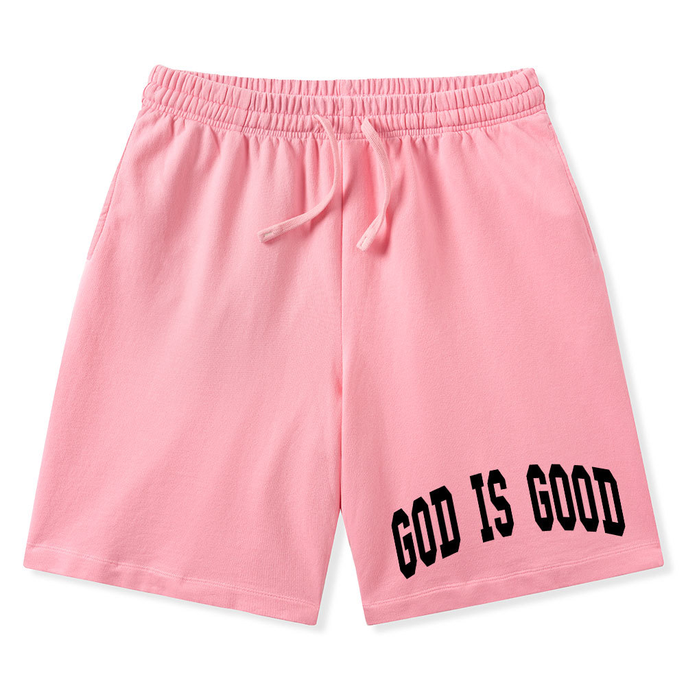 God Is Good Christian Washed Shorts