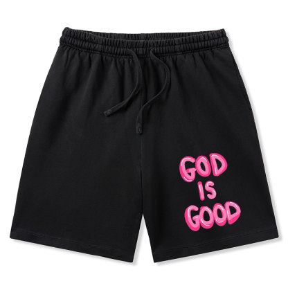 God Is Good Christian Washed Shorts