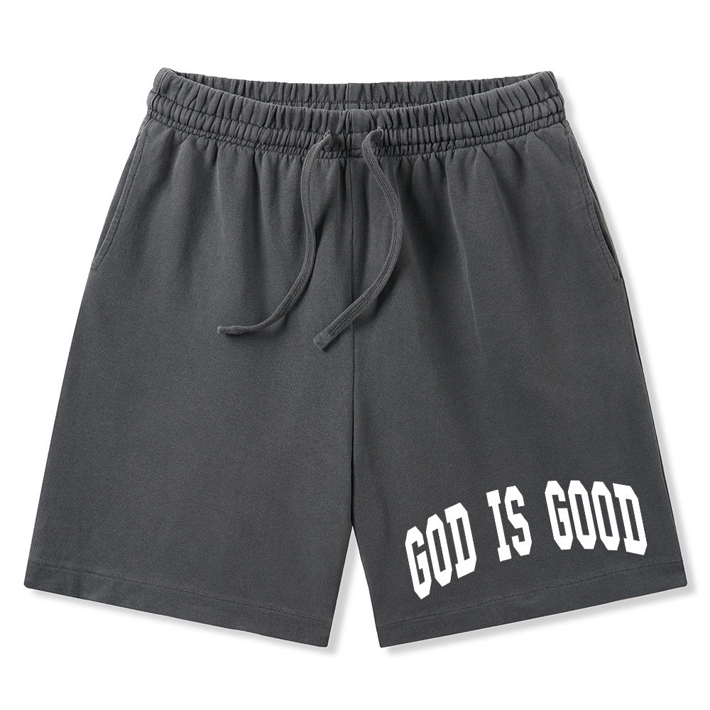 God Is Good Christian Washed Shorts