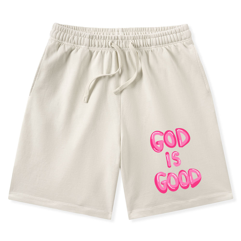 God Is Good Christian Washed Shorts