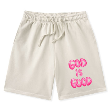 God Is Good Christian Washed Shorts