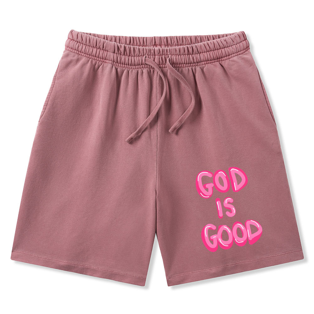 God Is Good Christian Washed Shorts