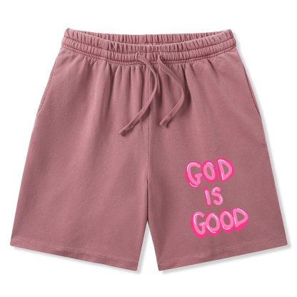 God Is Good Christian Washed Shorts