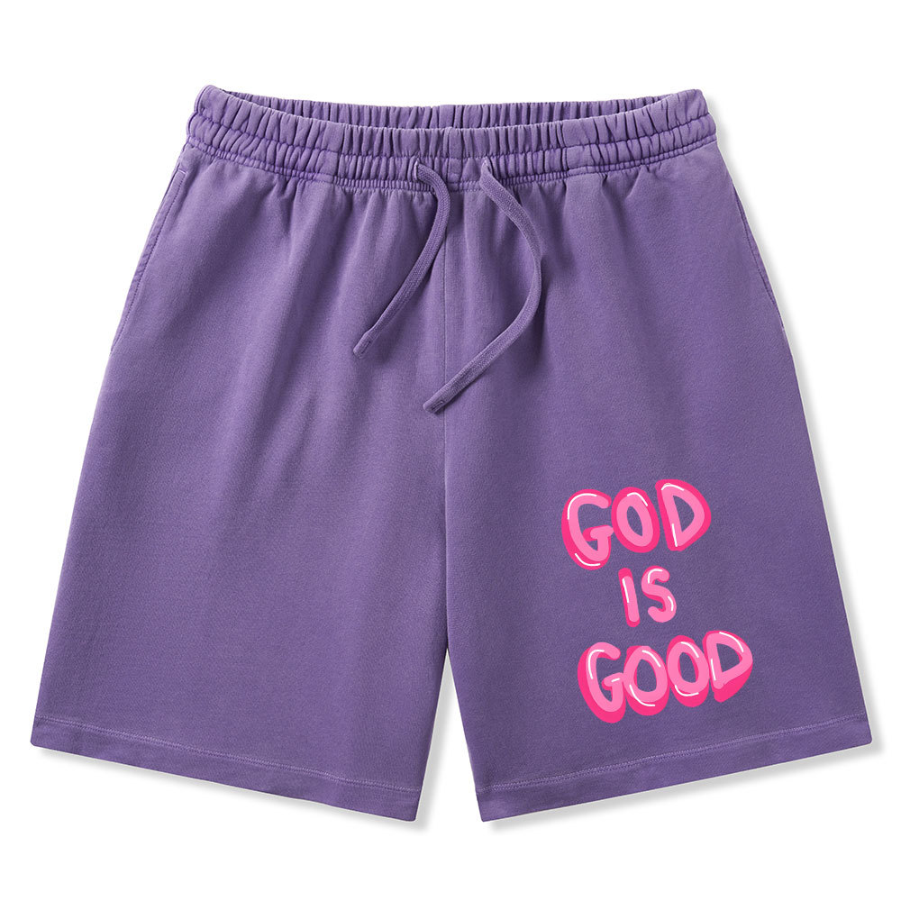 God Is Good Christian Washed Shorts