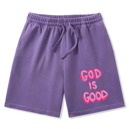 God Is Good Christian Washed Shorts