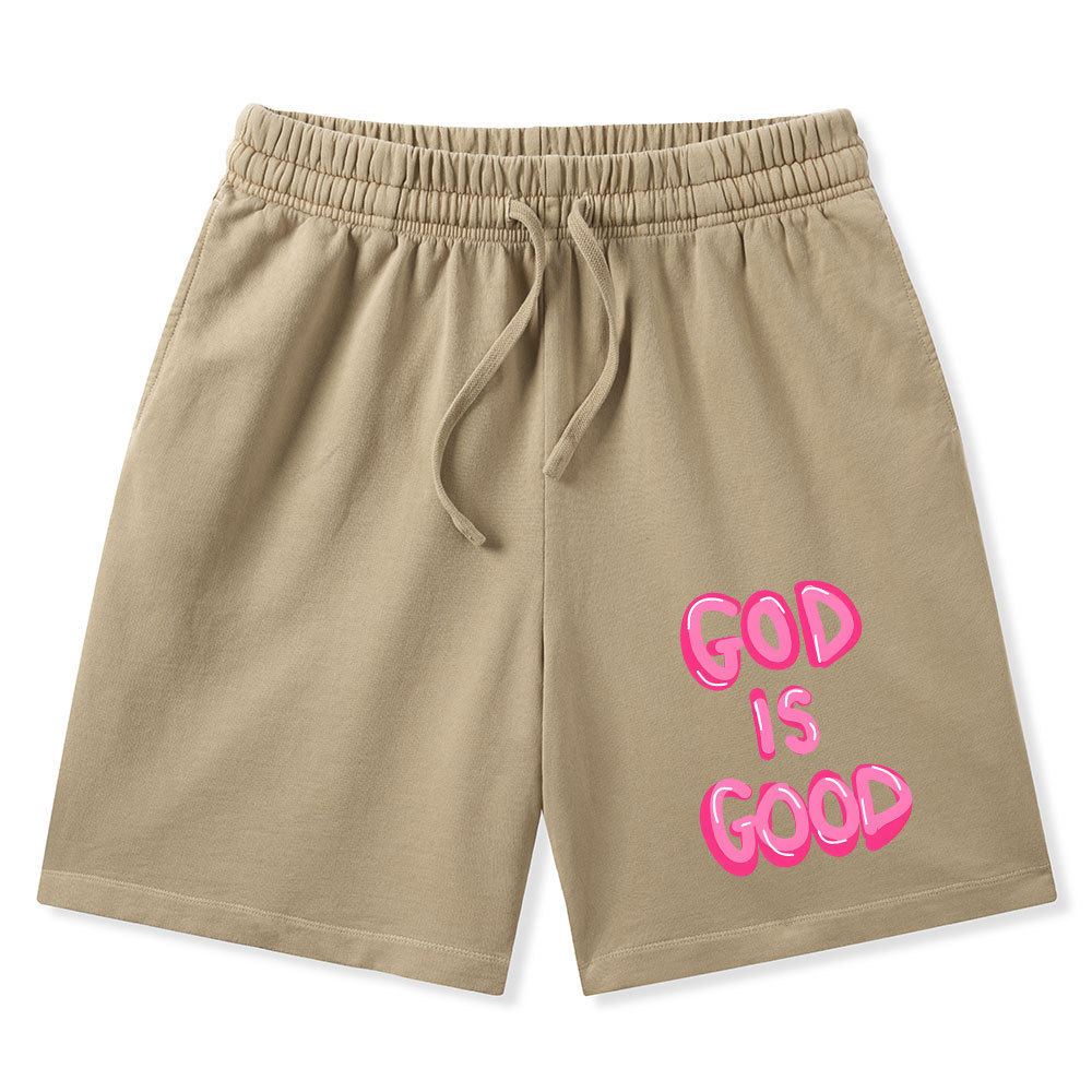 God Is Good Christian Washed Shorts