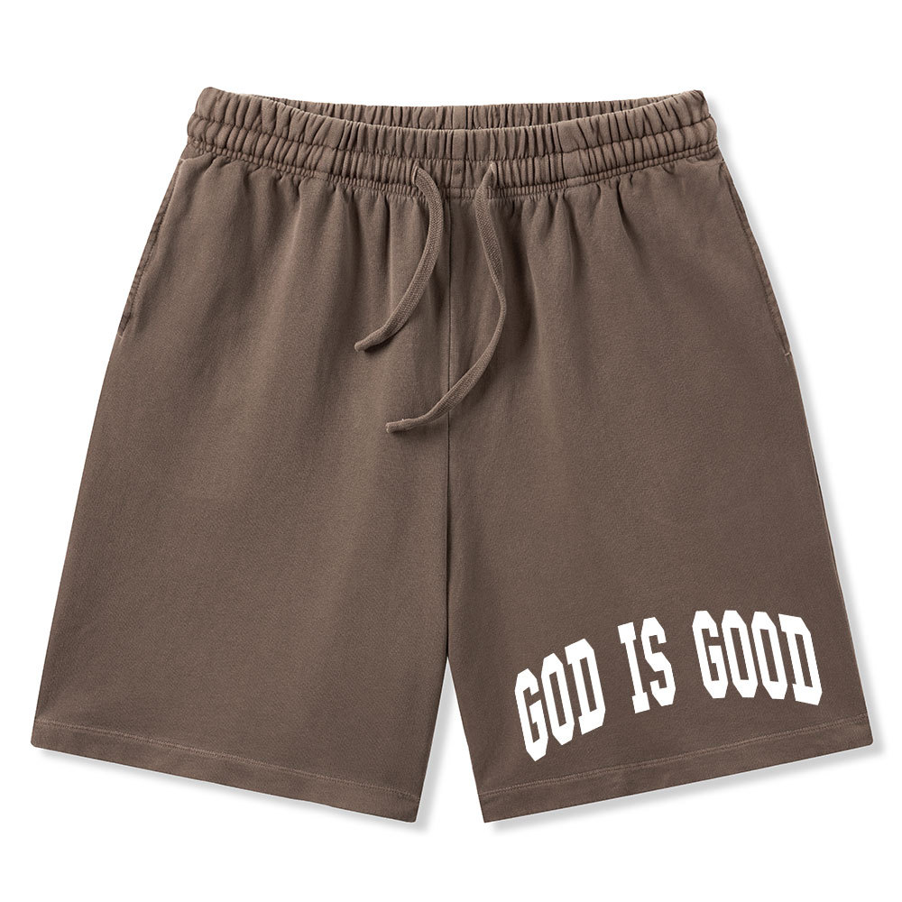 God Is Good Christian Washed Shorts