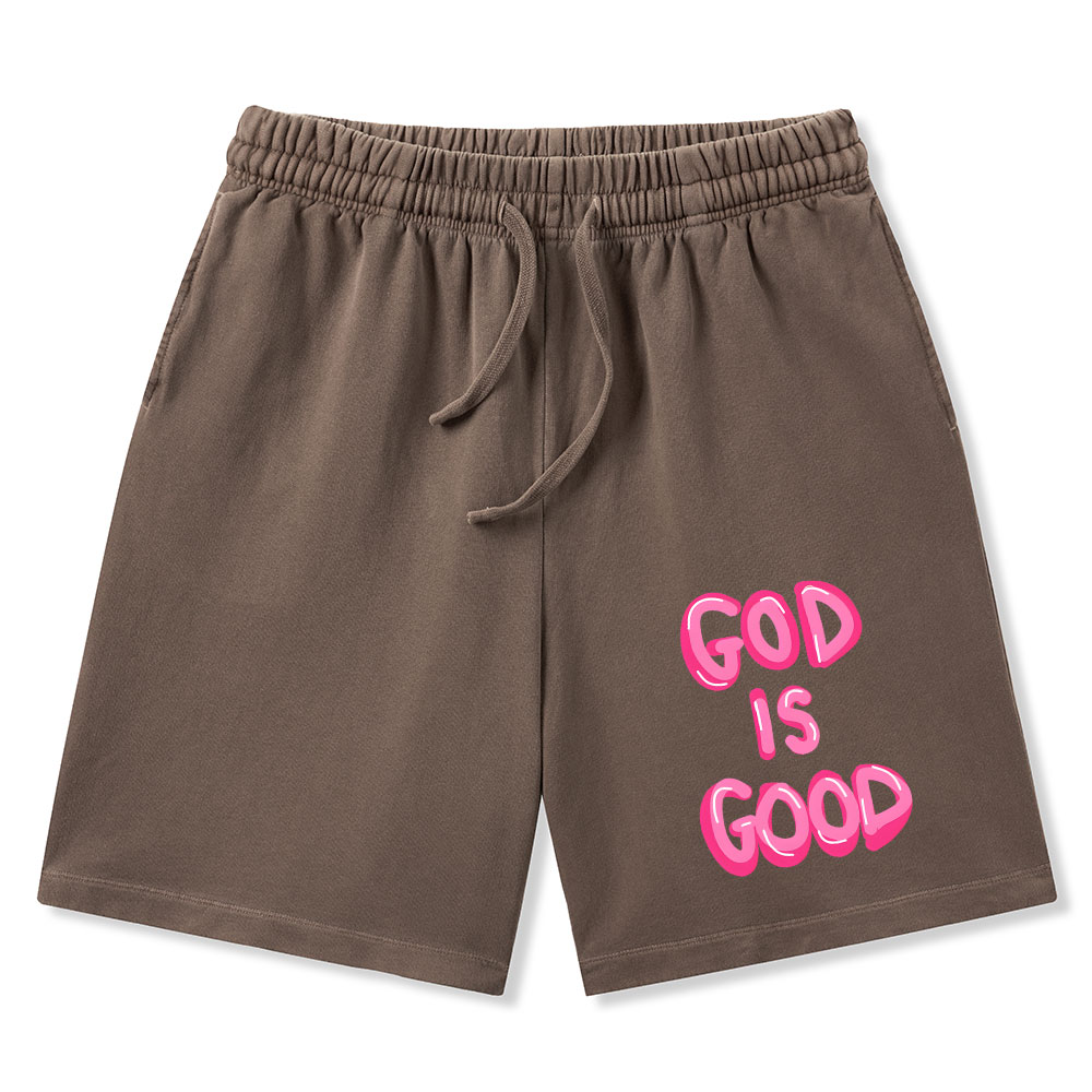 God Is Good Christian Washed Shorts
