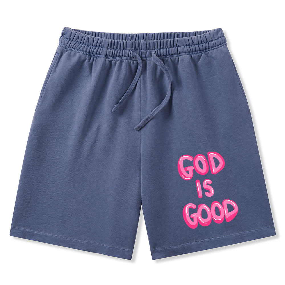 God Is Good Christian Washed Shorts