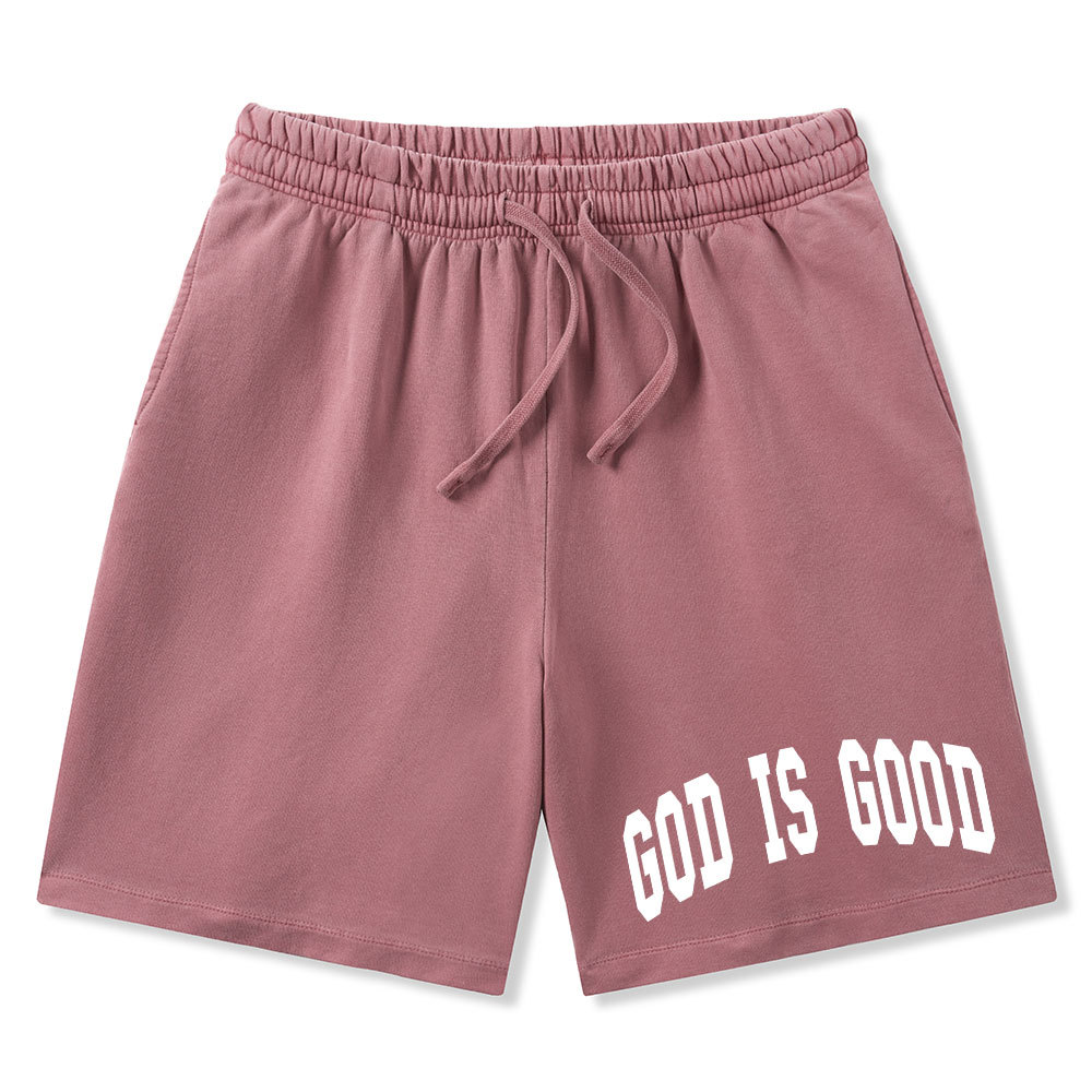 God Is Good Christian Washed Shorts