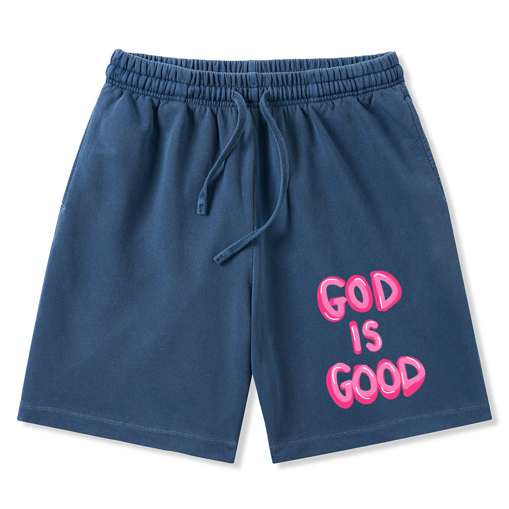 God Is Good Christian Washed Shorts